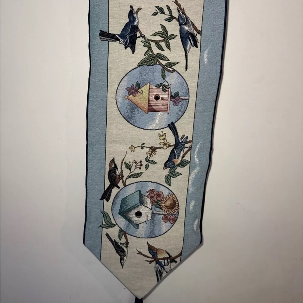 Bluebird Birdhouse Country Decor 6 ft Tweet Tweet Table Runner Made in USA